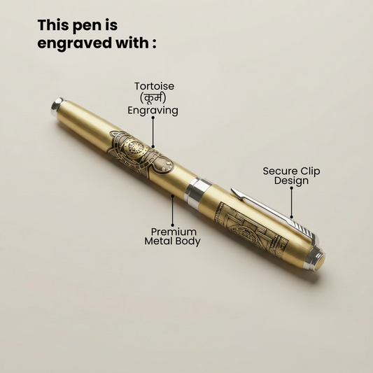 Tortoise Engraved Premium Metal Pen