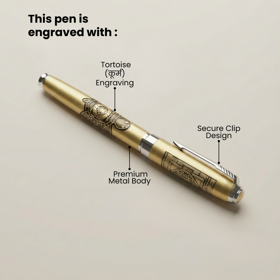 Tortoise Engraved Premium Metal Pen