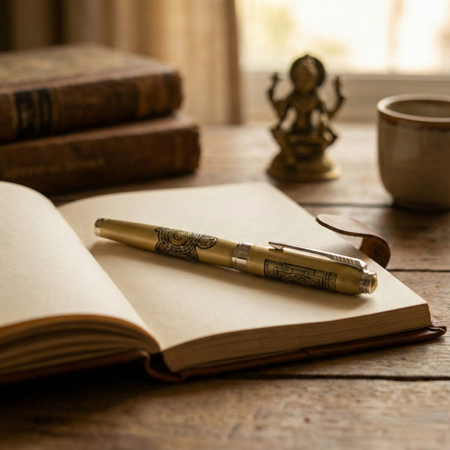 Tortoise Engraved Premium Metal Pen