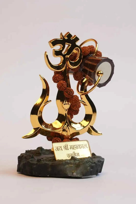 Mahakal Trishul Om Idol with Damru & Rudraksha Mala
