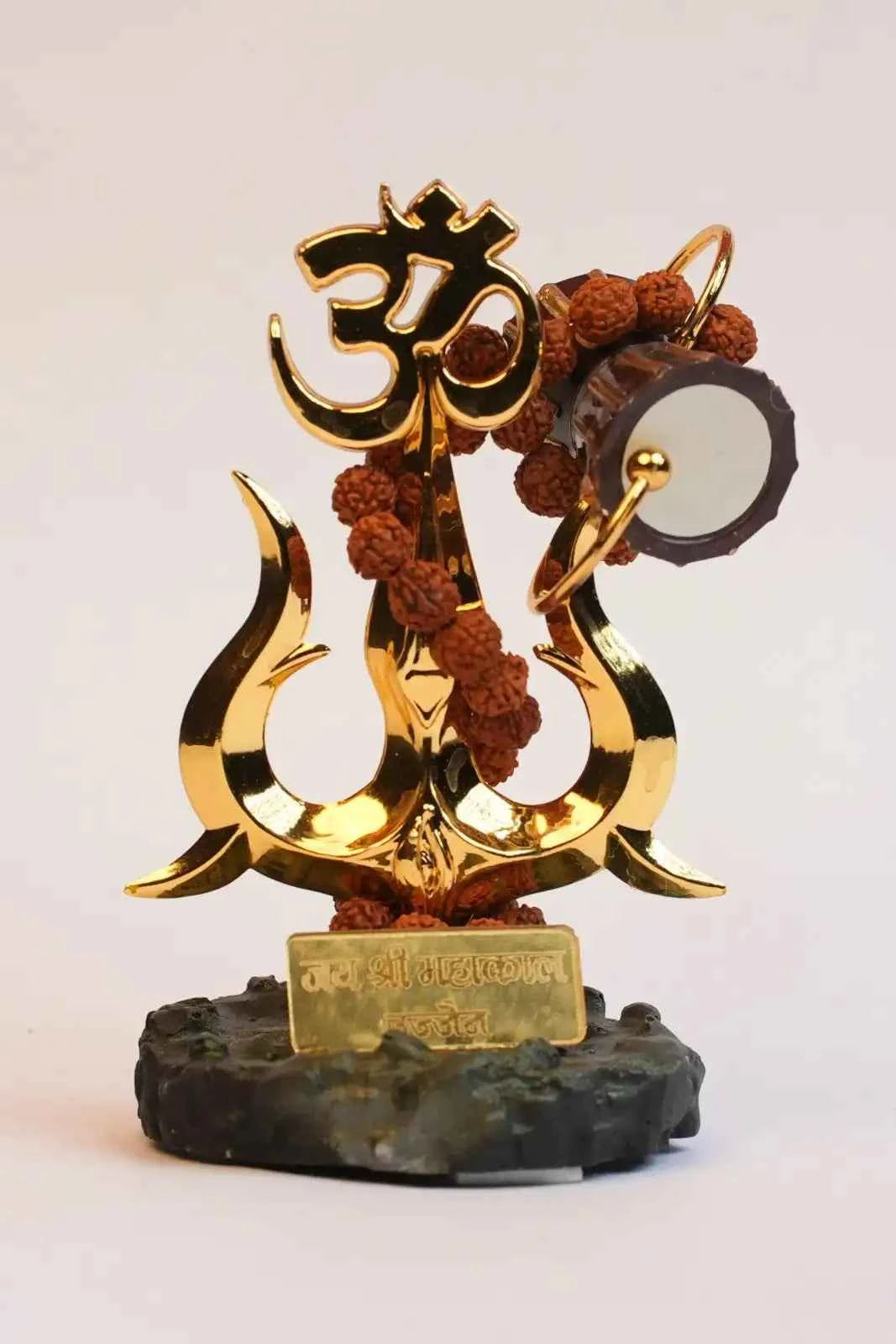 Mahakal Trishul Om Idol with Damru & Rudraksha Mala